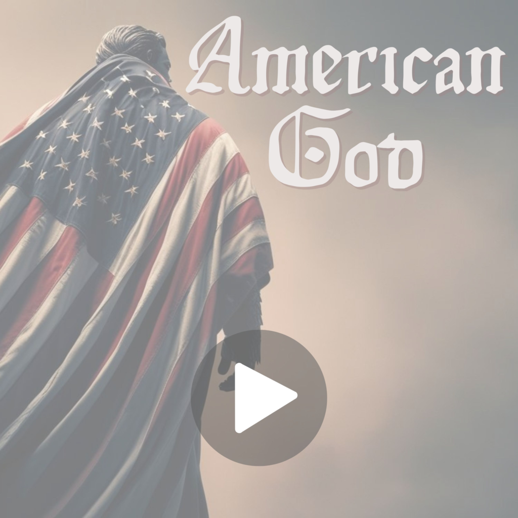 American God podcast cover artwork with a play button