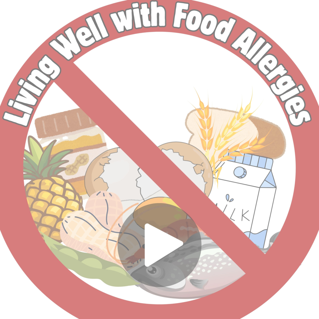Living Well with Allergies podcast artwork with play button